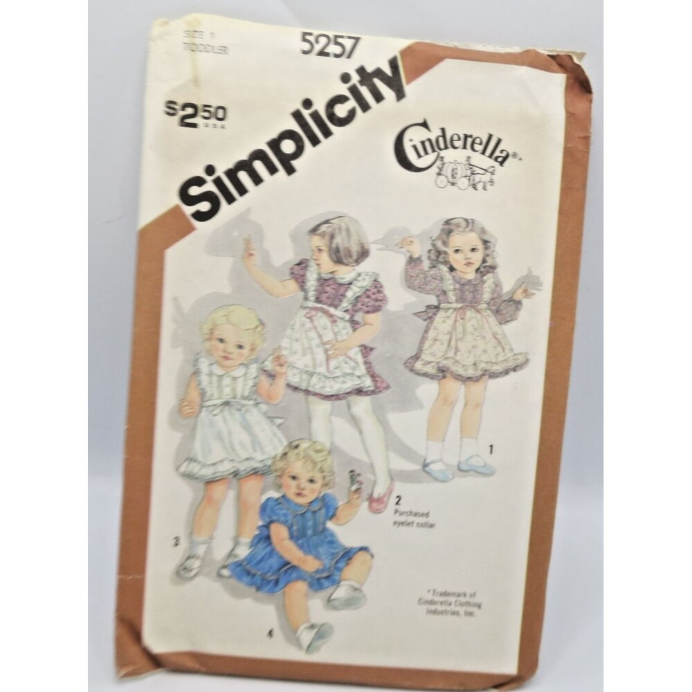 Simplicity #5257  (Cinderella) Toddler's Dress Sewing Pattern 1980s Uncut